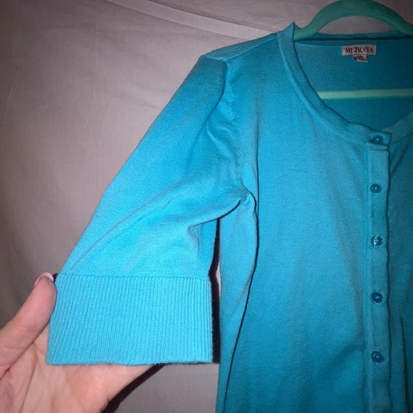Merona Teal Button-Up Sweater - Picture 2 of 8
